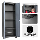 BIG RED 6 Piece Organizer Chest Tool Storage Cabinet, 18.5" x 76.8" x 75.79", Grey BIG RED