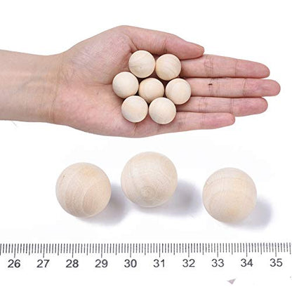 Craftdady 50Pcs 19-20mm Natural Round Wooden Balls 3/4 Inch Unfinished Hardwood Craft Balls Decorative Wood Spheres No Hole for Craft DIY Projects