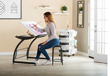 SD STUDIO DESIGNS Triflex Drawing Table, Sit to Stand Up Adjustable Office Home Computer Desk, 35.25"W X 23.5"D, Charcoal Black/White SD STUDIO DESIGNS