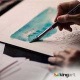 KINGART 1060A Premium 7 Pc. Equinox Series Watercolor Artist Brush Set, Soft Synthetic Black Kazan Squirrel, Curated Shapes and Sizes, Short Handle, KINGART