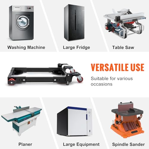 VEVOR Adjustable Universal Mobile Base 1500 LBS Load-Bearing Capacity Heavy-Duty Mobile Base Rolling Mobile Base with Locking Levers, Used for VEVOR