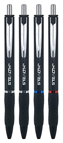 Cra-Z-Art Stealth Retractable 4ct Gel Pen Plastic Barrel Black, Blue and Red Ink Cra-Z-Art