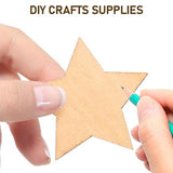 MAGICLULU 100Pcs Small Unfinished Wood Stars Mixed Size Blank Wooden Stars Wood Star Slices for Crafts Scrapbooking Embellishments DIY Centerpieces MAGICLULU