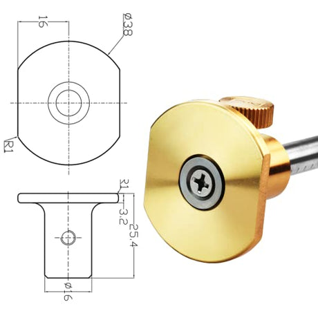 Wheel Marking Gauge Kit with 2 Extra Cutter Wheels and Screws, Small Anti Roll Brass Head, Metric Micro Adjuster Ruler, Woodworking Tools Scriber for MKC
