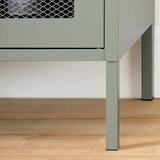 South Shore Eddison Metal Mesh 2-Door Storage Cabinet, Sage Green South Shore