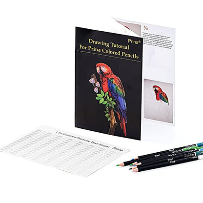 PRINA Art Supplies 120-Color Colored Pencils Set for Adults Coloring Books with Sketchbook, Professional Vibrant Artists Drawing Sketching Blending