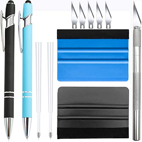 12 Piece Craft Vinyl Weeding Tool set, Precision Weeding Basic Tool kit for DIY Art Work Cutting, Hobby, Wallpaper tools Application Window Film Kit aigHOMnE