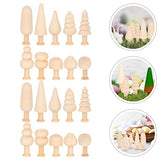 Toddmomy 20pcs Unfinished Wooden Tree Mushroom Natural Mini Peg Dolls Various Blank Plain Unpainted Puppet Wood People Bodies Figure for Arts Crafts Toddmomy