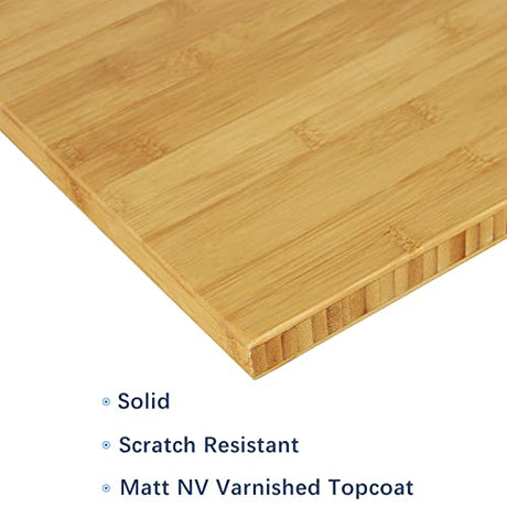 VWINDESK 72 x 30 x 1 Inch 100% Solid Bamboo Desk Table Top Only,for Standing Desk Home Office Desk with 60mm Grommets(Right Angle) VWINDESK