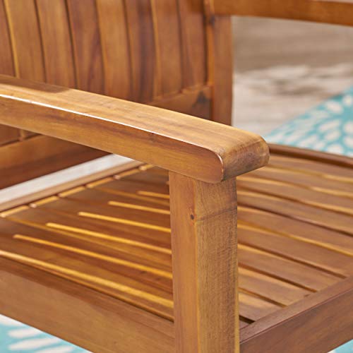 Christopher Knight Home Teague Outdoor Acacia Wood Dining Chairs (Set of 2), Teak Finish Christopher Knight Home