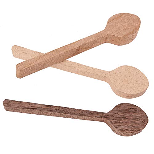 GORGECRAFT 3pcs Wood Carving Spoon Blank Kit Beech and Walnut Cherry Wood Spoon Wooden Unfinished Spoons for Craft Whittler Starter Carving GORGECRAFT