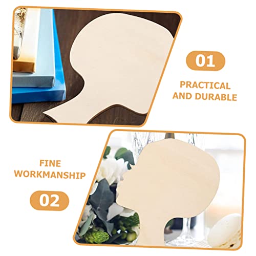 Toddmomy 48 Pcs Painting Wood Chips Hanging Wood Cutouts Wooden plaques Wooden Silhouette Heads Unfinished Wood Cutout Wooden Wreath Cutout DIY Toddmomy