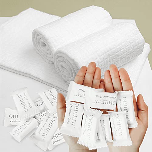 Disposable Towel Thicker Style Magic Compressed Towel Large Size Coin Tissue Portable Washcloth Reusable for Travel Camping Hiking Outdoor Sports - WoodArtSupply