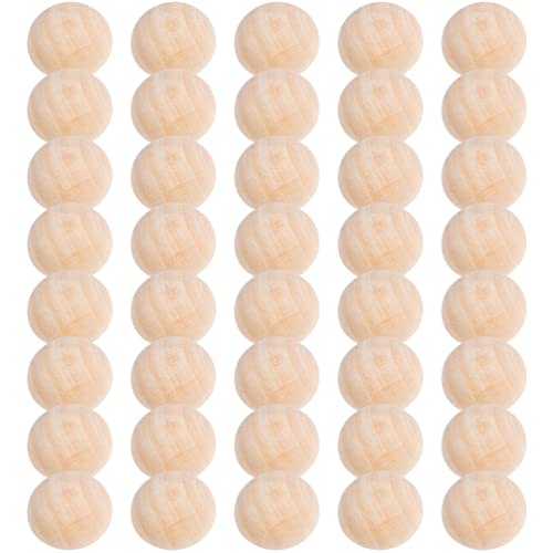 Milisten 200Pcs Half Round Wooden Beads Unfinished Wood Christmas Beads Half Beads Half Craft Balls Wood Half Balls Wooden Half Sphere Wooden Beads - WoodArtSupply