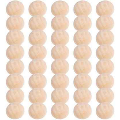 Milisten 200Pcs Half Round Wooden Beads Unfinished Wood Christmas Beads Half Beads Half Craft Balls Wood Half Balls Wooden Half Sphere Wooden Beads - WoodArtSupply