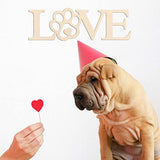 3pcs Love Paw Wood Sign Blank Wooden Dog Cat Paw Plaque Unfinished Wood DIY Crafts Cutouts Ornaments for Puppy Pet House Door Wall Decorative Creaides