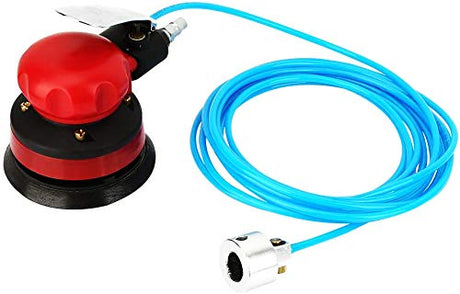 5" Air Random Orbital Palm Sander Powered Wet Orbital Air Palm Sander Pneumatic Portable Handheld 1/4" Inlet Grinding Machine Kit Reminnbor
