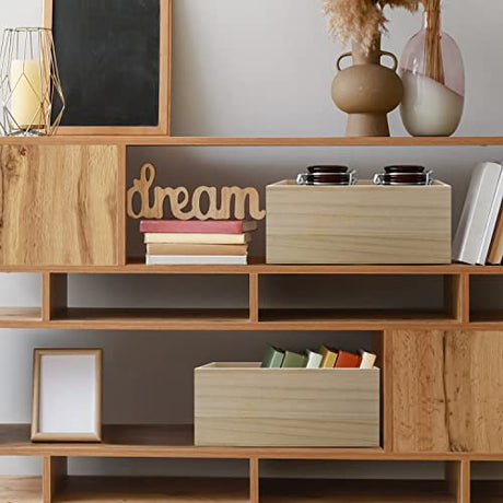 Sorbus Unfinished Wood Crates - Organizer Bins, Wooden Box for Pantry Organizer Storage, Closet, Arts & Crafts, Cabinet Organizers, Containers for Sorbus