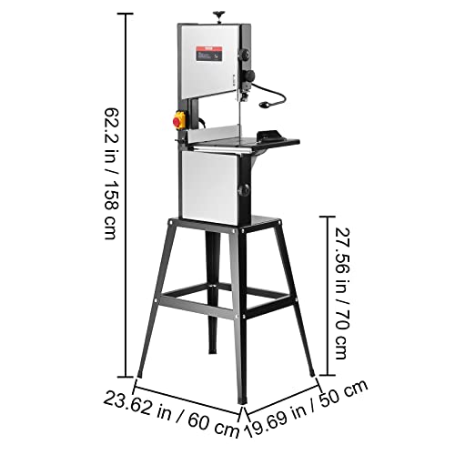 VEVOR Band Saw with Stand, 10-Inch, 560 & 1100 RPM Two-Speed Benchtop Bandsaw, 370W 1/2HP Motor with Metal Stand Optimized Work Light Workbench Fence VEVOR