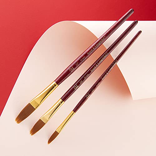 Royal & Langnickel RSET-9140 Zip N' Close Gold Taklon Filbert Comb 3-Piece Brush Set Royal & Langnickel