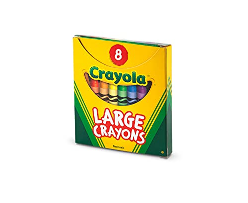 Crayola Large Crayons - Assorted (8 Count), Giant Crayons for Kids & Toddlers, Ages 2+ - WoodArtSupply