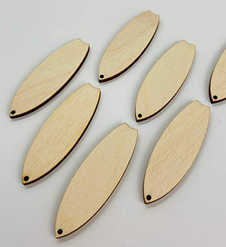 ALL SIZES BULK (12pc to 48pc) Unfinished Wood Laser Cutout Solid Surf Board Surfboard Dangle Earring Jewelry Blanks Shape Crafts Made in Texas Texan Wood Crafts
