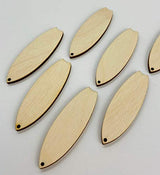 ALL SIZES BULK (12pc to 48pc) Unfinished Wood Laser Cutout Solid Surf Board Surfboard Dangle Earring Jewelry Blanks Shape Crafts Made in Texas Texan Wood Crafts