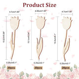 NBEADS 60 Pcs 3 Styles Wood Flower Cutouts, 6×2×0.1"(15.1×4.95×0.25cm) Unfinished Wooden Cutouts Rose Shape Blank Spring Flower Wood Slices Pieces NBEADS