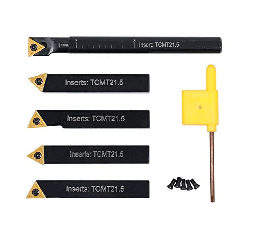 Accusize Industrial Tools 3/8" 5ps/set Indexable Turning Tool Set (4Ps turning + 1 PC boring), 2386-0038 Accusize Industrial Tools