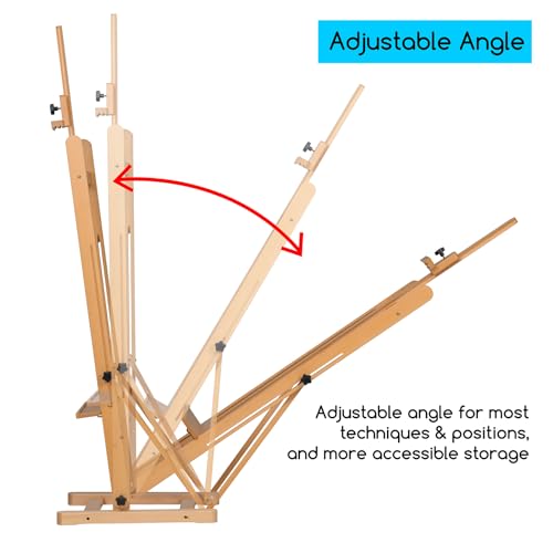 MEEDEN Art Painting Easel - Solid Beechwood H-Frame Studio Easel Stand, Artist Adjustable Floor Easel for Painting Adults, Beginner & Artists, MEEDEN