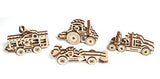 Mechanical UGEARS Wooden 3D Puzzle U-Fidgets-Vehicles. 4 Models Construction Set Ugears