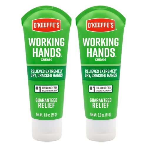 O'Keeffe's Working Hands Hand Cream, Relieves and Repairs Extremely Dry Hands, 3 oz Tube, (Pack of 2) O'Keeffe's
