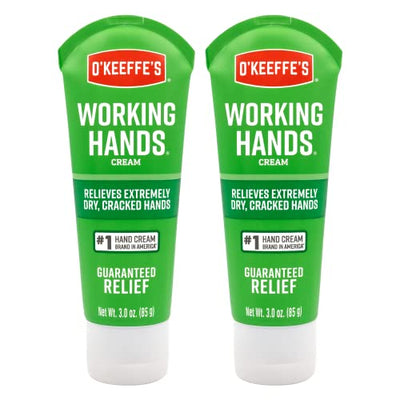 O'Keeffe's Working Hands Hand Cream, Relieves and Repairs Extremely Dry Hands, 3 oz Tube, (Pack of 2)