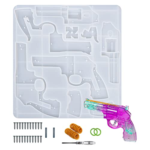 ATYUSVIC Gun Resin Mold DIY Revolver Epoxy Resin Silicone Mold, Can Fire Rubber Band, for Making Toys, Gifts, Home Decoration. - WoodArtSupply