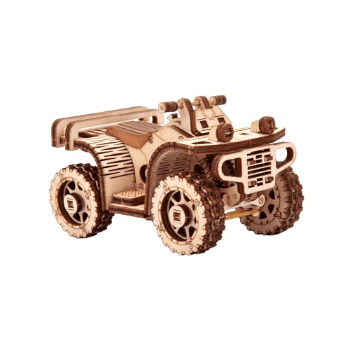 Wood Trick ATV Quad Bike Mini 3D Wooden Puzzle for Adults and Kids to Build - 4.5 x 2.7 in - Mechanical Moving Parts - Wood Model Kit - WoodArtSupply