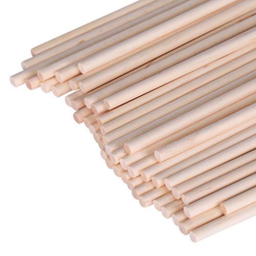 Senkary Wooden Dowel Rods 1/5 x 6 Inch Unfinished Wood Sticks for Crafts, 100 Pieces - WoodArtSupply