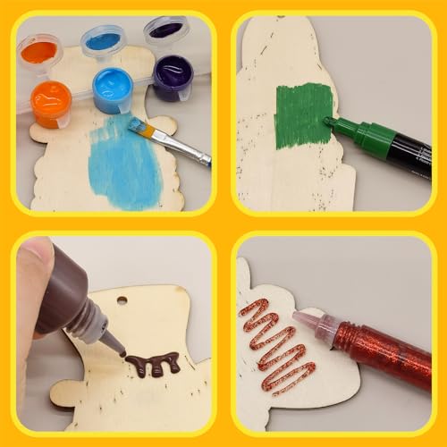 36 Sets Fall Scarecrow Craft Kits Unfinished Wooden Scarecrow Head Cutouts DIY Autumn Thanksgiving Ornaments Make Your Own Scarecrow Hanging Slices WoodArtSupply