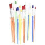 Apple Barrel Multicolor Variety 12-Piece Brush Set | Value Pack Brushes | Easy Grip Acrylic Handle | Use for Craft, Acrylic, Oil, Watercolor, Artist Apple Barrel
