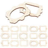 COHEALI 20pcs Undyed Wood Photo Frame Pendants Unfinished Wooden Cutout Shapes Pieces Necklace Earrings Charms Ornament for Jewelry Making DIY Craft COHEALI