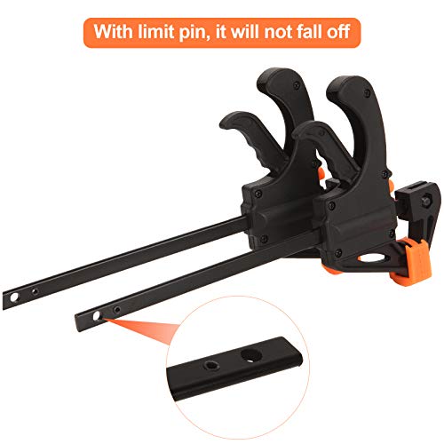 LISHINE 4 Inch Bar Clamps for Woodworking, 8 Pack Quick Grip Clamps Trigger Clamp One Handed Ratchet Clamp, Mini Small Bar Clamp for Craft LISHINE