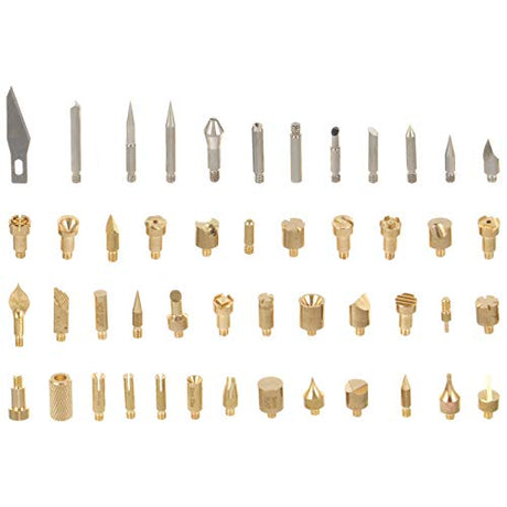 MILISTEN Woodburning Tool 1 Set Wood Burning Kit, 53 Pcs Soldering Iron Tips and Burning Stippling Tips Replacement with Box for Milisten