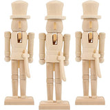 Didiseaon Xmas Blank Nutcracker Wooden Christmas Nutcrackers Unfinished Nutcracker Ornaments, Unpainted Puppet Walnut Soldier for Xmas Arts Project Didiseaon