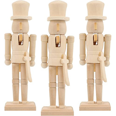 Didiseaon Xmas Blank Nutcracker Wooden Christmas Nutcrackers Unfinished Nutcracker Ornaments, Unpainted Puppet Walnut Soldier for Xmas Arts Project Didiseaon