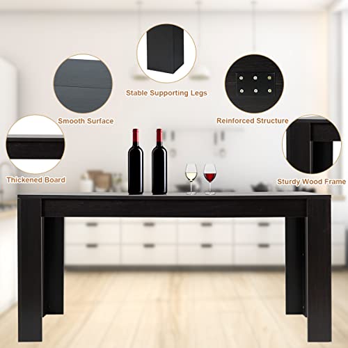 Giantex Dining Table for 6, Wood Rectangular Table, 63" L x 31.5" W x 30" H Large Farmhouse Center Table, Home Furniture Kitchen Table, Modern Dining Giantex