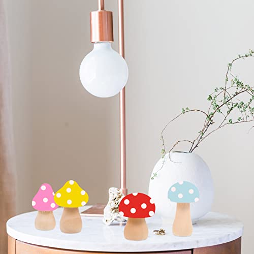 VICASKY 18pcs Unfinished Wood Mushrooms Large Wood Mushrooms Big Wood Mushrooms Ornaments Unfinished Wooden Mushroom Toy Set Mushrooms Unpainted Wood VICASKY