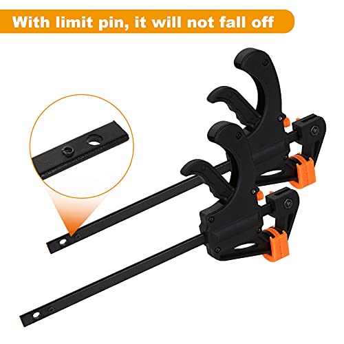 12 Pack 4 Inch Bar Clamps for Woodworking Quick Grip Clamps Trigger Clamp One Handed Ratchet Clamp, Mini Small Bar Clamps for Craft Wood Clamps for LISHINE