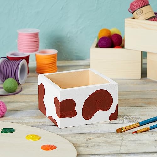 Bright Creations 10 Unfinished Small Wooden Boxes for Crafts with 1 Sanding Sponge (4 In, 11 Pieces) Bright Creations