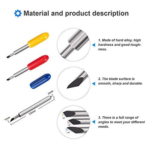 30PCS Fine Point Blades,STREWEEK Cutting Blades for Cricut Explore Air 2/Air 3/ Maker 3 Expression, Including 5PCS 30°Shallow Blades, 20PCS - WoodArtSupply