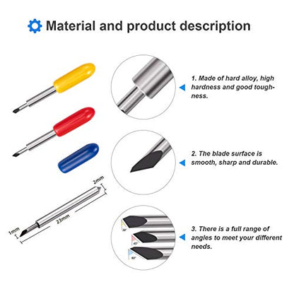 30PCS Fine Point Blades,STREWEEK Cutting Blades for Cricut Explore Air 2/Air 3/ Maker 3 Expression, Including 5PCS 30°Shallow Blades, 20PCS - WoodArtSupply