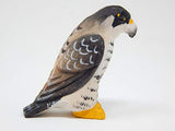 Selsela Peregrine Falcon Hawk - Small Wood Art Figurine - Falconry Kestrel Bird of Prey Unique Art Carving Decoration Miniature Animals Selsela